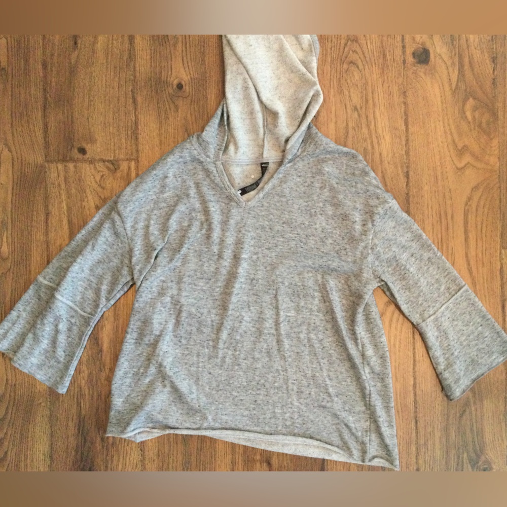 RBX Hooded Gray Top XL Cropped Puffed Sleeve